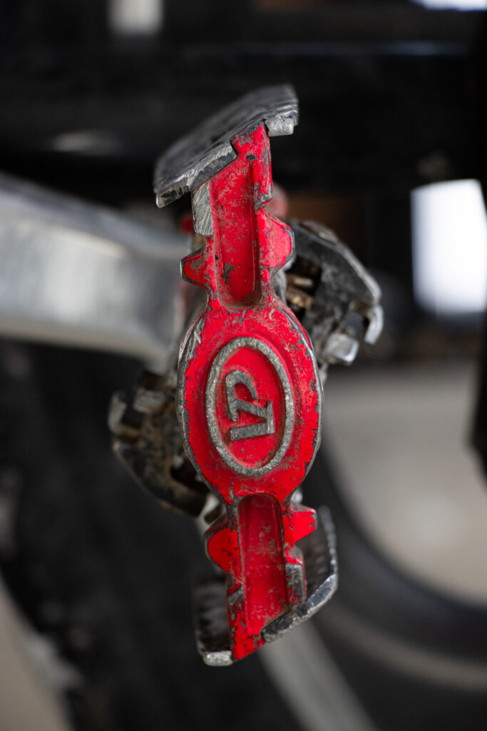 red bicycle pedal